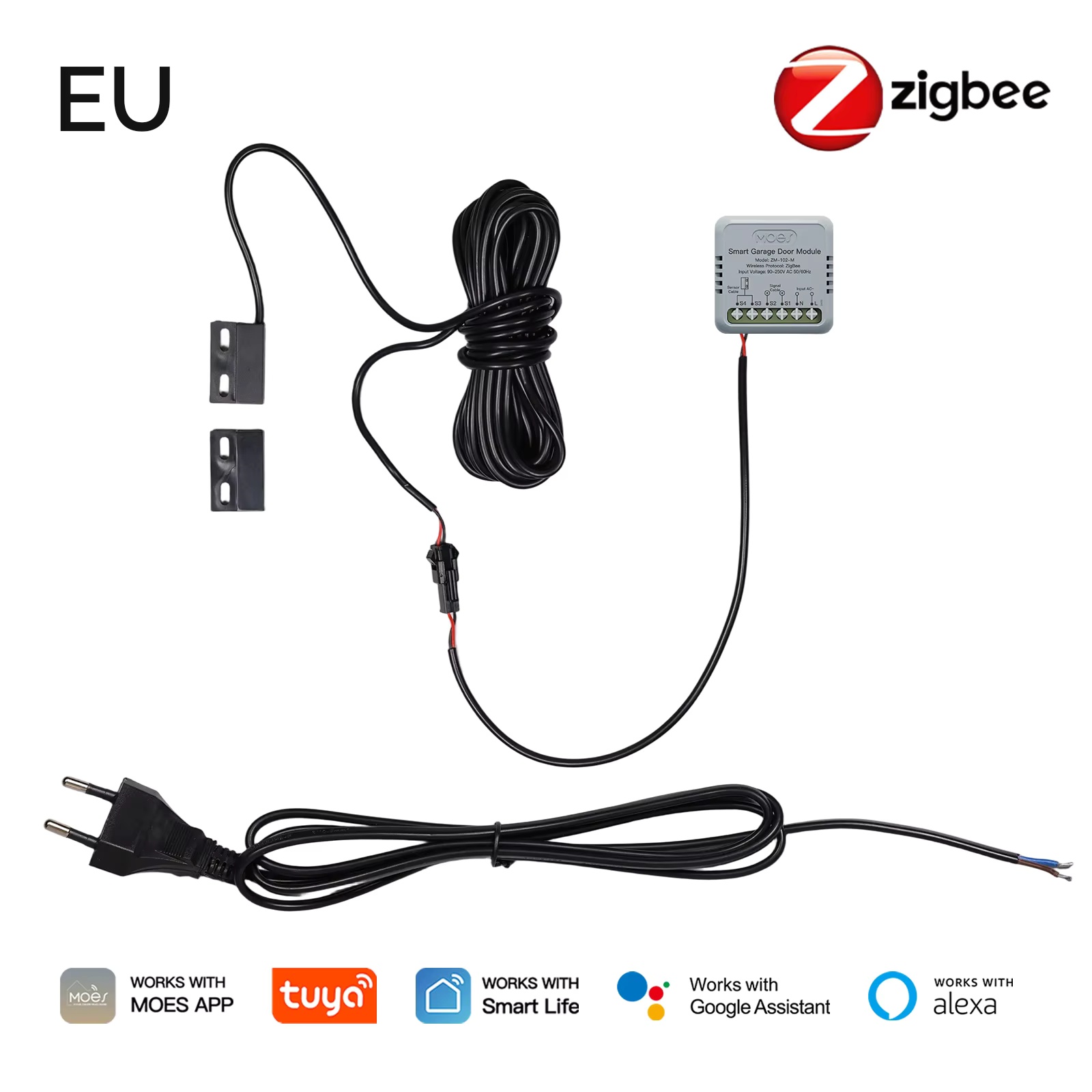 Home Assistant Tuya - Modul Pengontrol Pintu Garasi MOES Zigbee