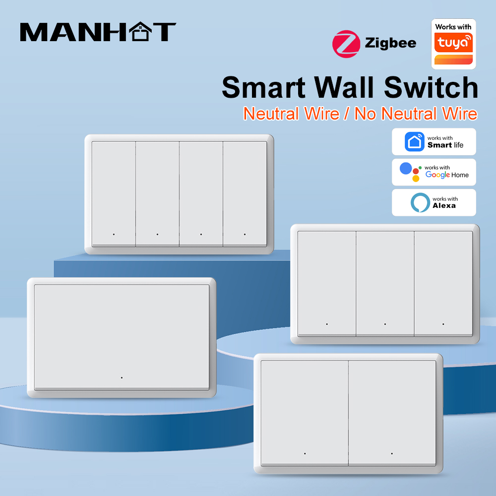 Smart Relay Tuya - MANHOT ZigBee3.0 Smart Switch Tanpa Kabel