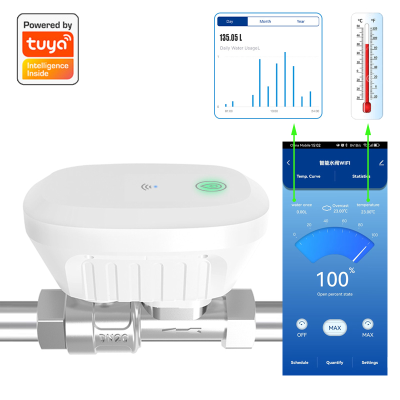 Meteran Katup WiFi Pintar, Pen - Home Assistant Tuya ulasan dan harga